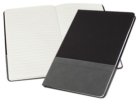 Elegante cuaderno tamaño A5, con cubierta de cartón piedra forrada en Velvet PU (
